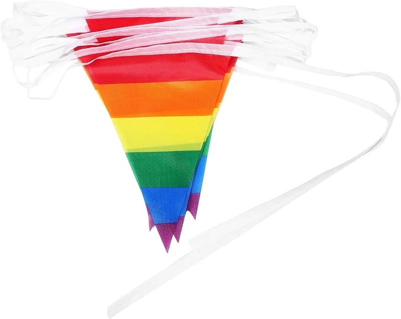 2pcs 100m Triangle Banner Flags Fabric Bunting For Birthday Wedding Festival Outdoor Lawn Yard - Image 1